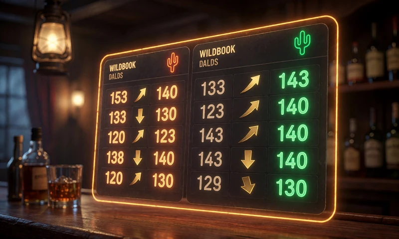 Digitaler Quoten-Ticker mit Live Wetten Anzeige im Wild West Stil beim Lizaro Sportsbook